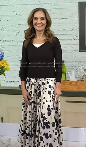Joy’s white dotted print skirt on Today