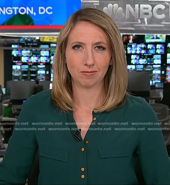 Julia Ainsley’s green blouse on NBC News Daily