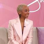 Kara Young’s pink satin blazer on Sherri