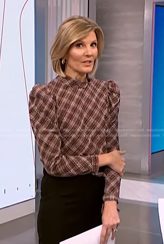 Kate’s brown plaid blouse on NBC News Daily