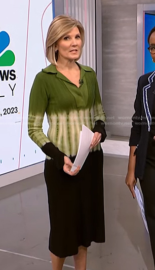 Kate’s green and black tie dye polo dress on NBC News Daily