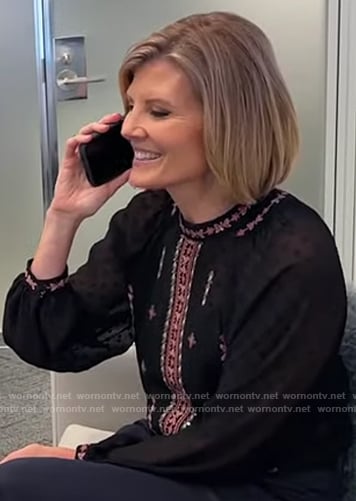 Kate’s black embroidered blouse on NBC News Daily