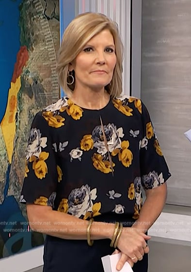 Kate’s black floral keyhole top on NBC News Daily