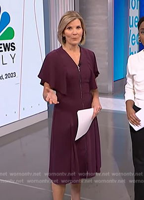 Kate’s burgundy zip front dress on NBC News Daily