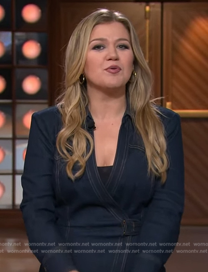 Kelly’s denim wrap dress by The Kelly Clarkson Show on The Kelly Clarkson Show