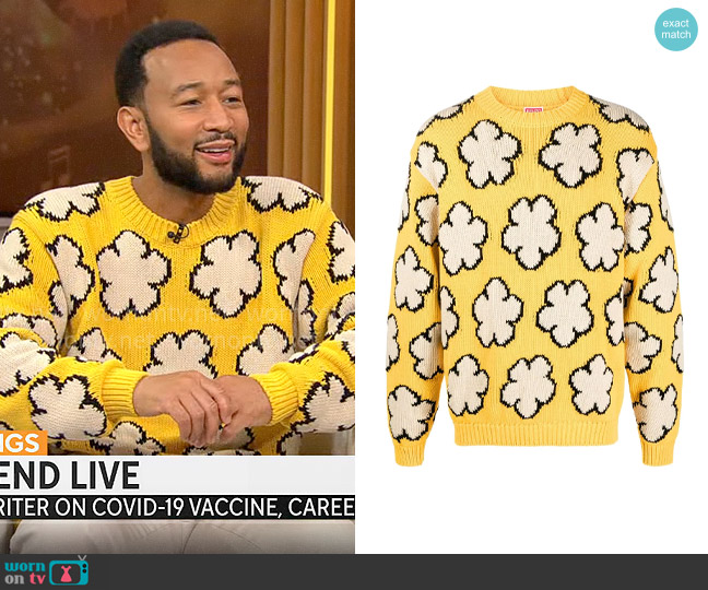 Kenzo Boke Flower Sweater worn by John Legend on CBS Mornings