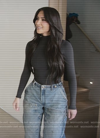 Kim’s black mesh turtleneck on The Kardashians