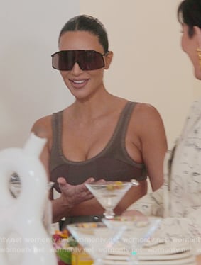 Kim’s shield sunglasses on The Kardashians
