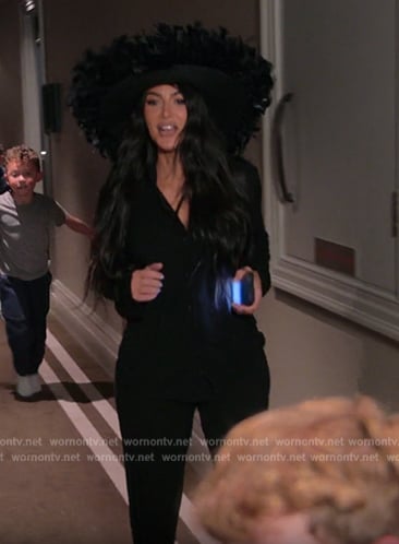 Kim’s black pajamas on The Kardashians