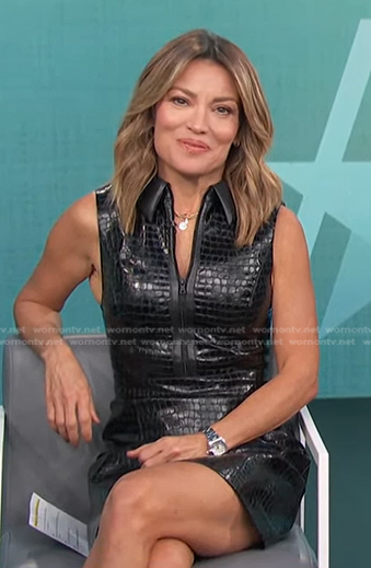 Kit’s vegan croc skin sleeveless dress on Access Hollywood