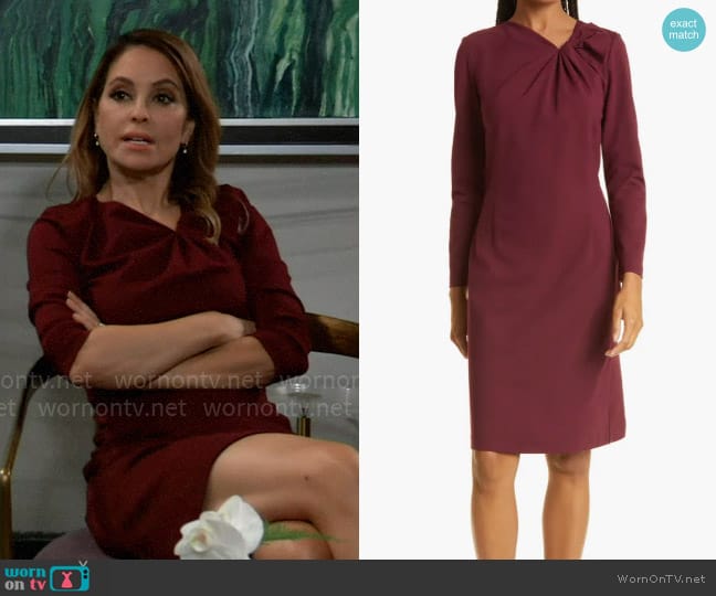 Kobi Halperin Gwenn Long Sleeve Sheath Dress worn by Olivia Falconeri (Lisa Lo Cicero) on General Hospital