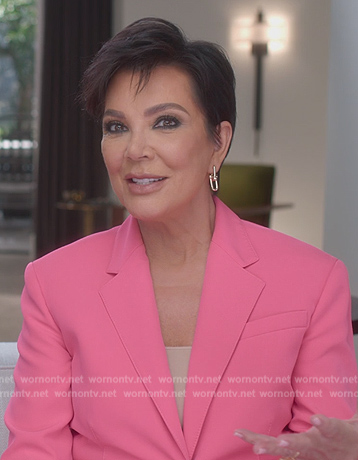 Kris silver confessional earrings on The Kardashians