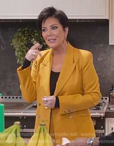 Kris’s yellow double breasted blazer on The Kardashians