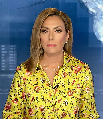 Kyra Phillips’s yellow floral shirtdress on Good Morning America