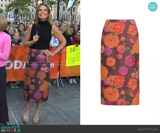 La DoubleJ Jacquard Pencil Skirt in Jacquard Gyn worn by Savannah Guthrie on Today