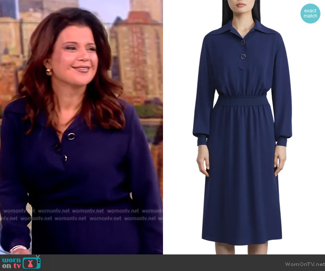 Lafayette 148 New York Gathered Waistband Dress worn by Ana Navarro on The View