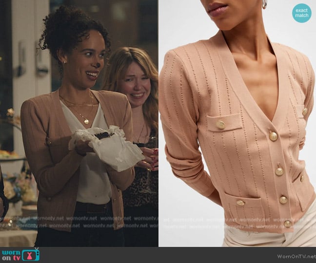 L'Agence Calypso Fitted Cardigan