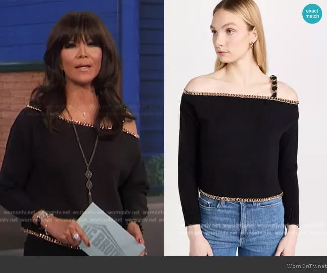 L'Agence Jayden Chain Pullover Sweater worn by Julie Chen on Big Brother