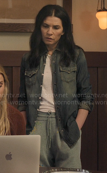 Laura’s denim shirt on The Morning Show