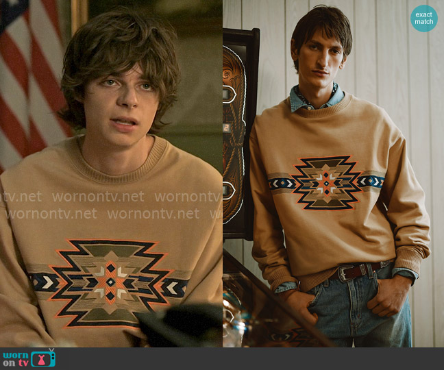Le 31 Nomad Embroidered Sweatshirt worn by Grant Collins (Jackson Kelly) on Chucky