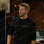 Liam’s navy striped sweater on The Bold and the Beautiful