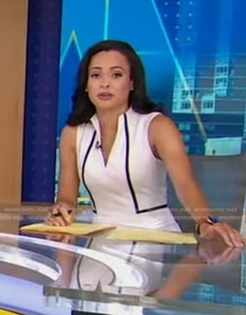 Linsey’s ivory sleeveless v-neck dress on Good Morning America
