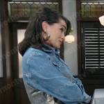 Lois’s metallic denim jacket and chevron top on General Hospital