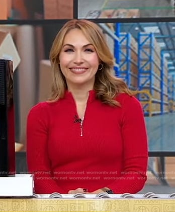 Lori’s red quarter zip dress on Good Morning America