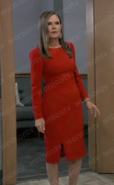 Lucy’s red long sleeved dress on General Hospital