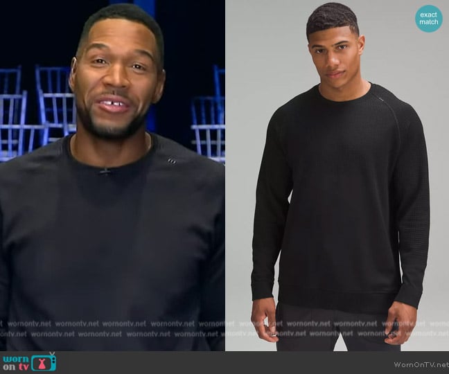 Lululemon Engineered Warmth Long-Sleeve Crew worn by Michael Strahan on Good Morning America