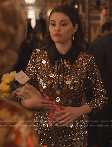 Mabel’s sequin collared dress on Only Murders in the Building