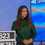 Manuela’s green sequin mini dress on The Price is Right