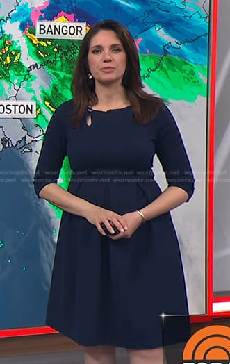 Maria’s navy keyhole dress on Today