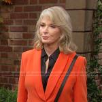 Marlena’s orange shawl collar blazer on Days of our Lives