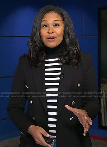 Meagan Fitzgerald’s black double breasted blazer on Today