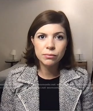 Monica Alba’s grey tweed jacket on NBC News Daily