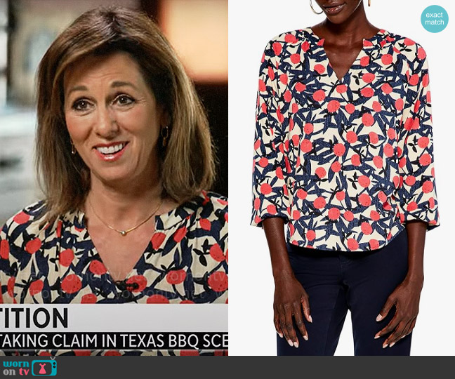 Nic + Zoe Fresh Squeeze Top worn by Janet Shamlian on CBS Mornings