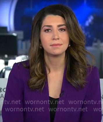 Nicole Sganga’s purple blazer on CBS Mornings