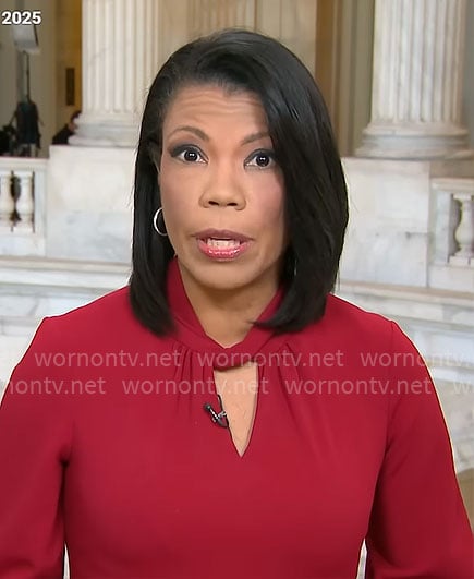 Nikole Killion’s red keyhole dress on CBS Mornings