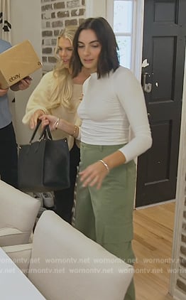 Paige’s green utility pants on Southern Charm