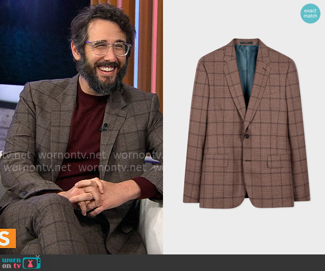 Paul Smith Wool Check Two-Button Blazer worn by Josh Groban on CBS Mornings