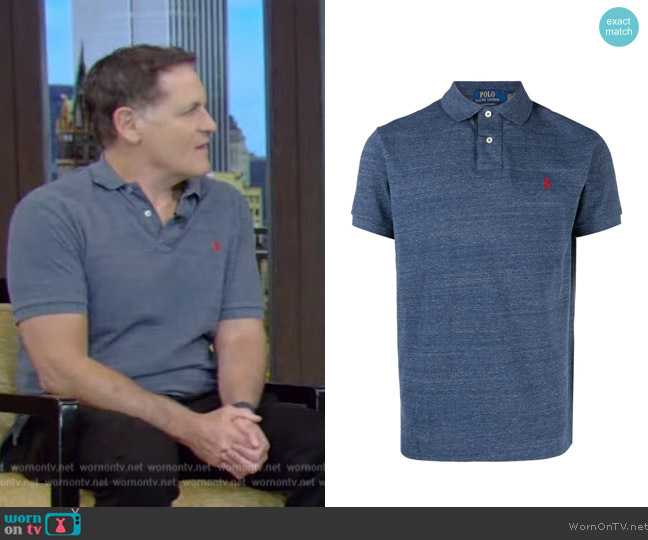 Ralph Lauren Logo-embroidered cotton-piqué polo shirt worn by Mark Cuban on Live with Kelly and Mark