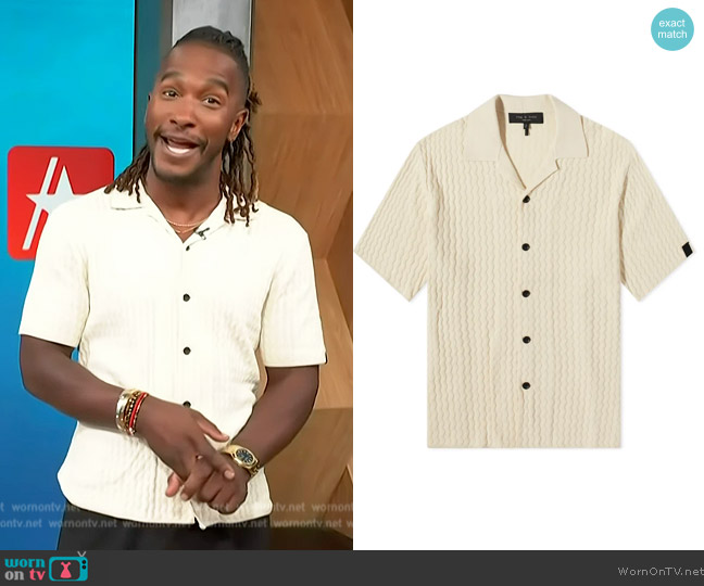 Rag and Bone Engineered Knit Shirt worn by Scott Evans on Access Hollywood