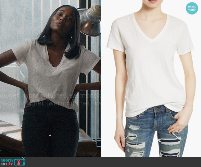Rag and Bone The Slub Vee Tee worn by Vivian Lee Finch (Laura Kariuki) on American Horror Stories