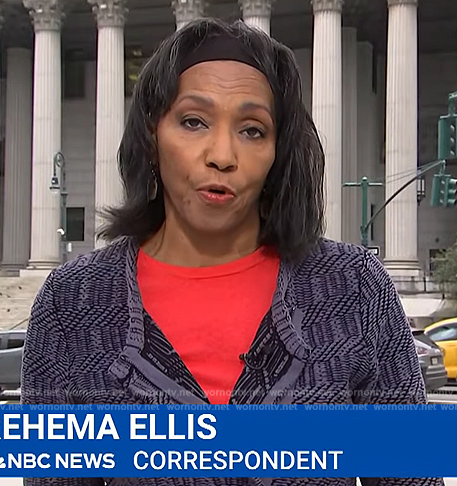 Rehema Ellis’s gray cardigan on NBC News Daily