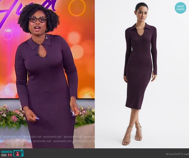 Reiss Ronnie Collared Knitted Bodycon Dress worn by Jennifer Hudson on The Jennifer Hudson Show