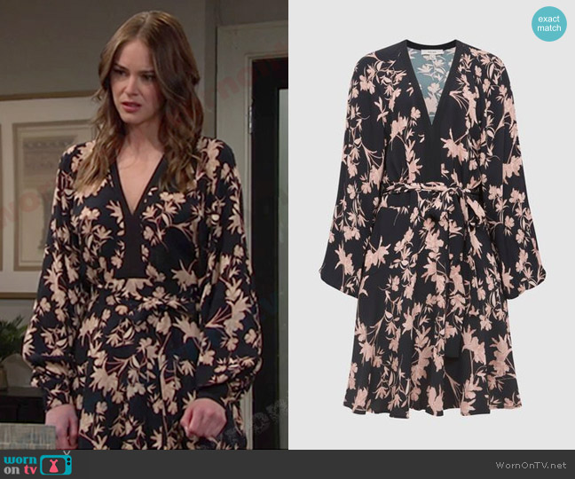 Reiss Kerina Floral Dress worn by Stephanie Johnson (Abigail Klein) on Days of our Lives