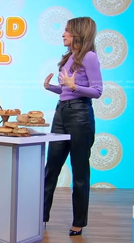 Rhiannon’s black leather pants on Good Morning America