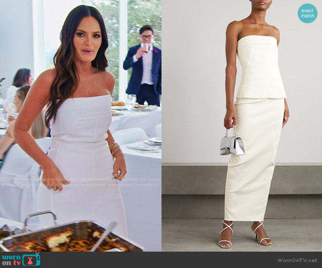 Rick Owens Strapless Cotton-Blend Bustier Top worn by Lisa Barlow on The Real Housewives of Salt Lake City