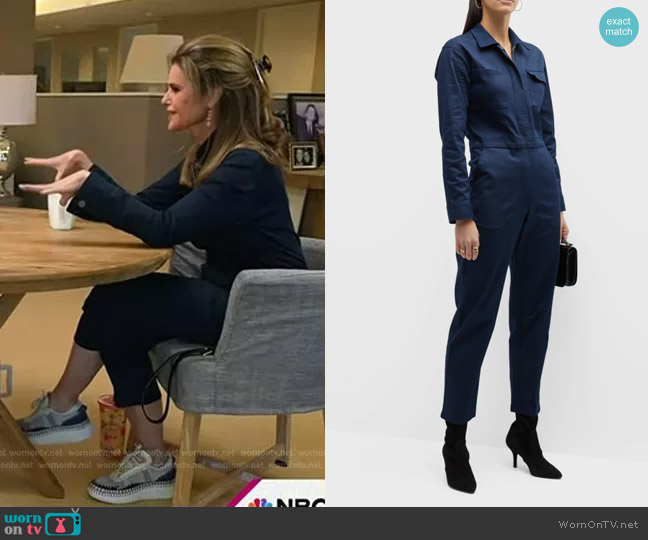 Rivet Utility Bigwig Cotton Straight-Leg Jumpsuit worn by Maria Shriver on Today